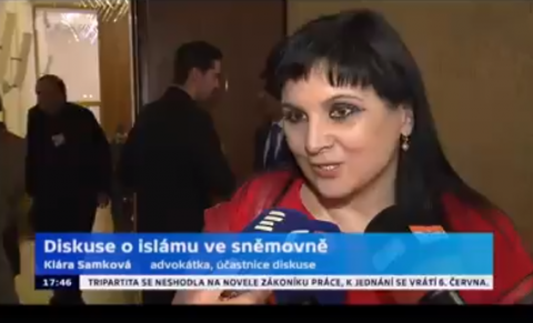 Klára Samková po konferenci na ČT24